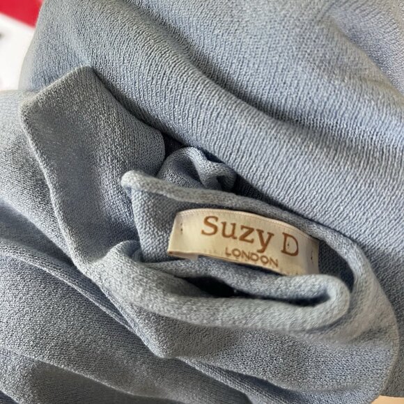 Suzy D London Pastel Sky Baby Blue Batwing Sleeves Lightweight Sweater Spring - Picture 6 of 6